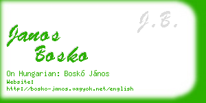 janos bosko business card