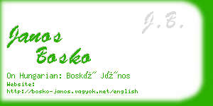 janos bosko business card